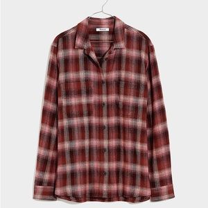 Flannel Oversized Ex-Boyfriend Swing Shirt in Buffalo Check, Large (barely worn)